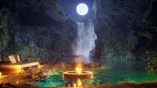 Soothing Nighttime Waterfall & Fireplace Ambience with Crickets - 8 Hours of Nature's Lullaby 4K by Night Dreams 3,727 views 2 months ago 8 hours