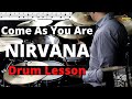 How to play Come As You Are by Nirvana on Drums - Drum Lesson