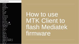 How to use MTK Client to flash Mediatek firmware