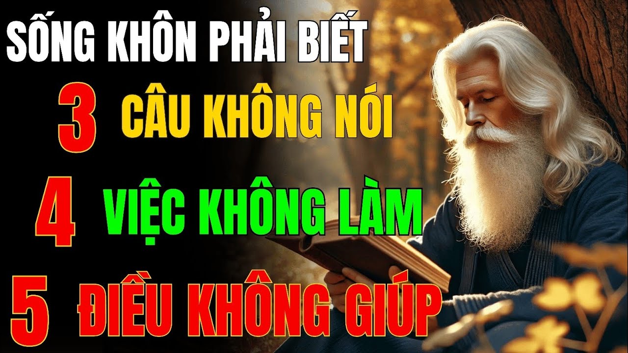 Sống Khôn Phải Nhớ - 3 Câu KHÔNG NÓI, 4 Việc KHÔNG LÀM – 5 Việc KHÔNG GIÚP - ĐỪNG GIÚP SAI NGƯỜI