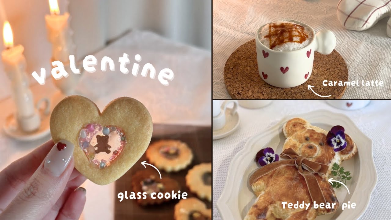 テディベアのアップルパイ🧸と宝石クッキー🍬|焼きあがるまでのときめきTeddy Bear Apple Pie & Stained Glass Cookies