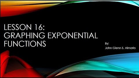 Lesson 16 Graphing Exponential Functions