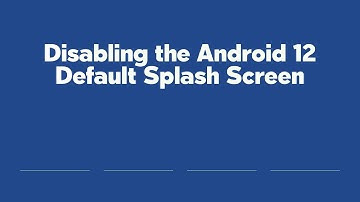 Disabling the Android 12 Default Splash Screen