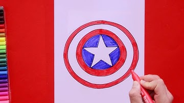 How to draw Captain America Shield