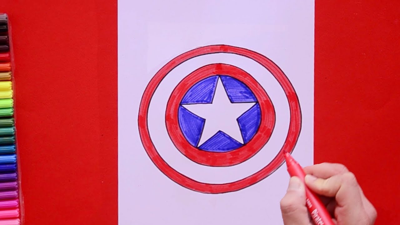 How to draw Captain America Shield - YouTube