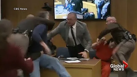 Second angle of victims' father lunging at Larry N...