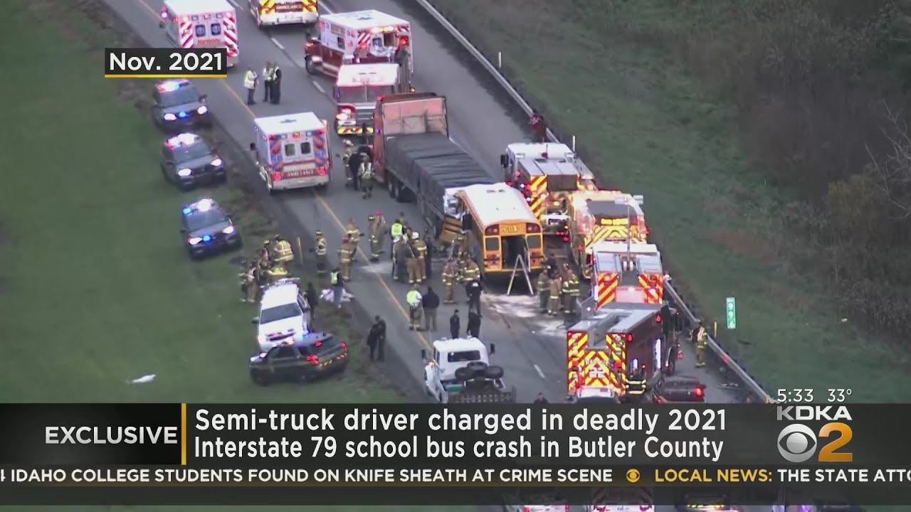 Semi-truck driver charged in deadly 2021 I-79 bus crash in Butler Co ...