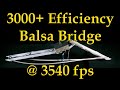 Balsa Bridge Test: 3000+ Efficiency @ 3540 fps