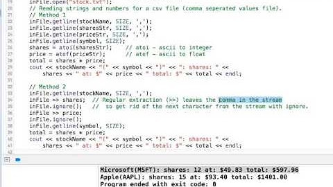 c strings and numbers from a stream