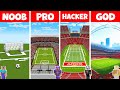 Minecraft FOOTBALL STADIUM HOUSE : NOOB vs PRO vs HACKER vs GOD BUILDING / Animation