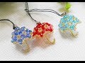 DIY kawaii bead umbrella keychain 水晶串珠教学 可爱的小雨伞挂饰