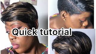 DIY/: black and gold half bob..... using gost glue.