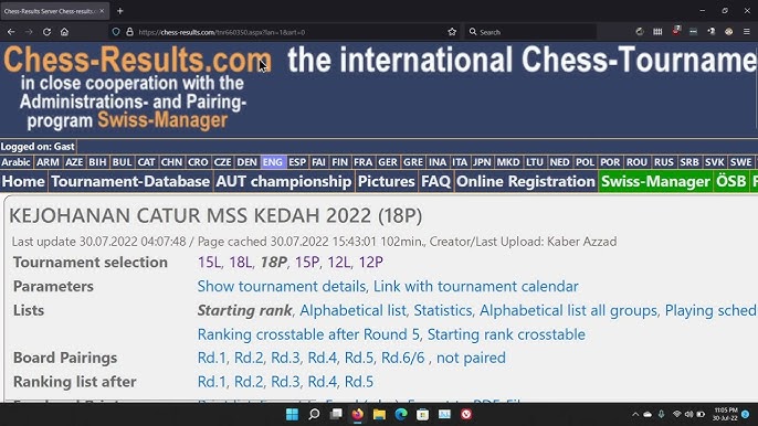 Swiss Manager How To Delete a Tournament On chess results com 