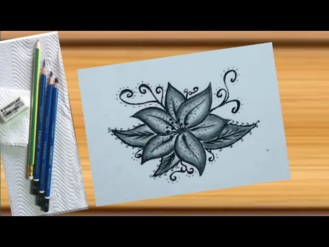 Drawing beautiful flower shading / วาดภาพแรงเงาดอกไม้สวยๆแบบง่ายๆ