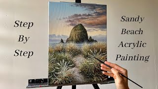 How to PAINT Sandy Beach Landscape | ACRYLIC PAINTING