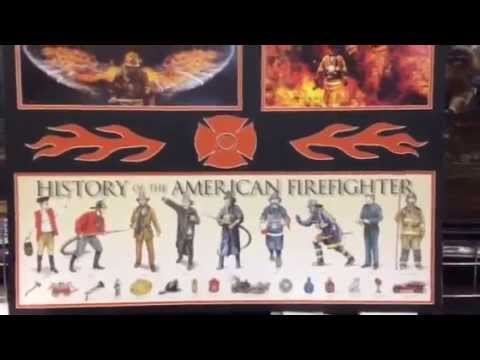 Firefighter HISTORY OF Print framed with different photos collage