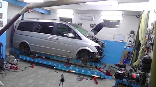 Mercedes Vito. Установка на стапель. ВЫТЯЖКА ЛОНЖЕРОНА. видео mercedes vito смотреть далее