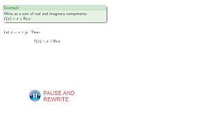 Complex Functions: Introduction