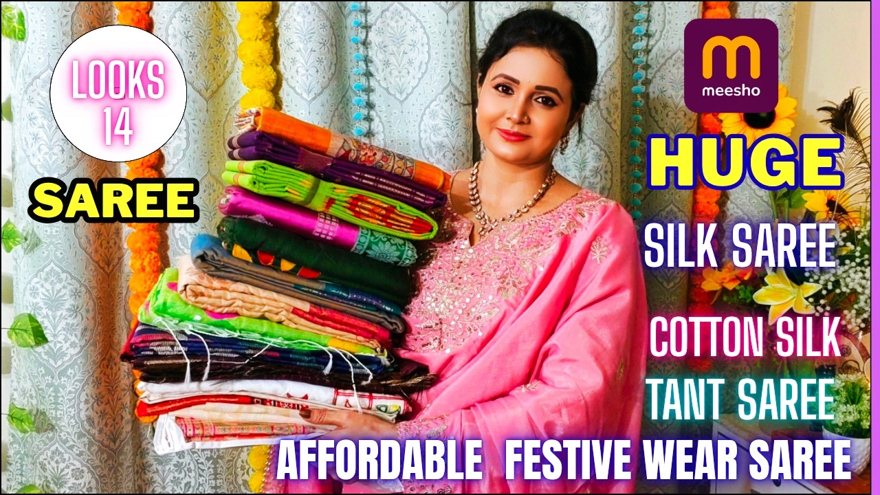 Affordable festive wear saree //Meesho saree haul //Meesho Haul / Festive wear saree collection 