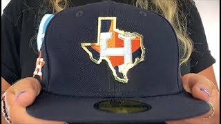 Houston Astros GOLD STATED INSIDER Navy Fitted Hat by New Era
