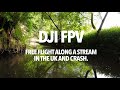 DJI FPV freestyle along a river bank and crash