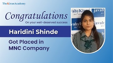 Haridini Shinde | Testimonial Video | Placement | The Kiran Academy
