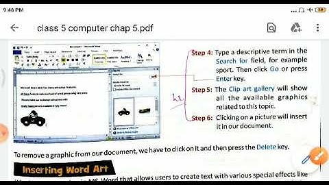 Class 5 Computer chapter5 Art in MS Word part 1