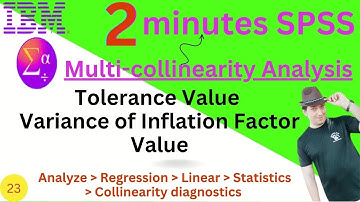 Multicollinearity Analysis in SPSS || Tolerance Value || Variance of inflation factor Value(VIF)