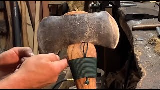 Splitting firewood? how to wrap axe handle with paracord