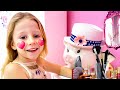 Nastya malte Gesichter für einen Schönheitswettbewerb, lustiges Video für Kinder