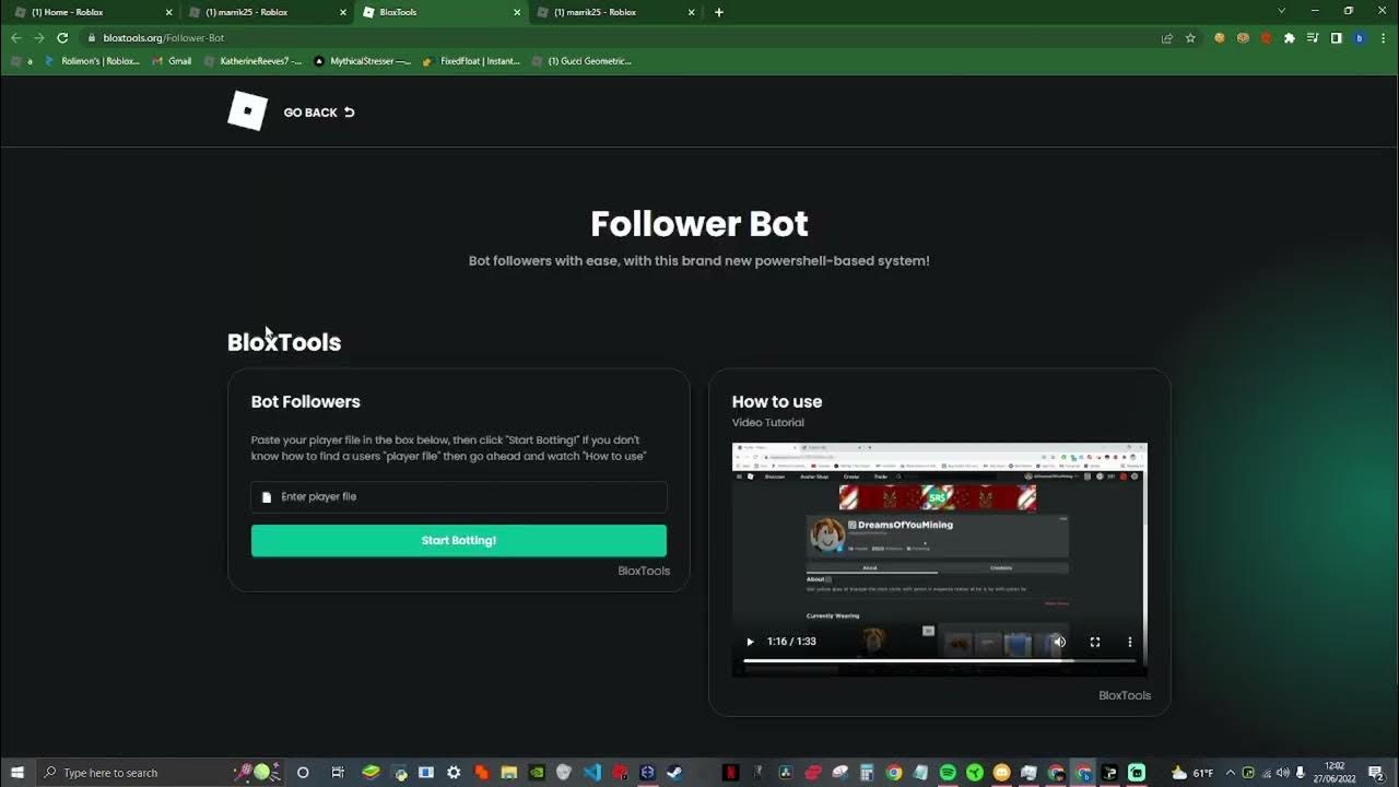Roblox Bot Follower Generator
