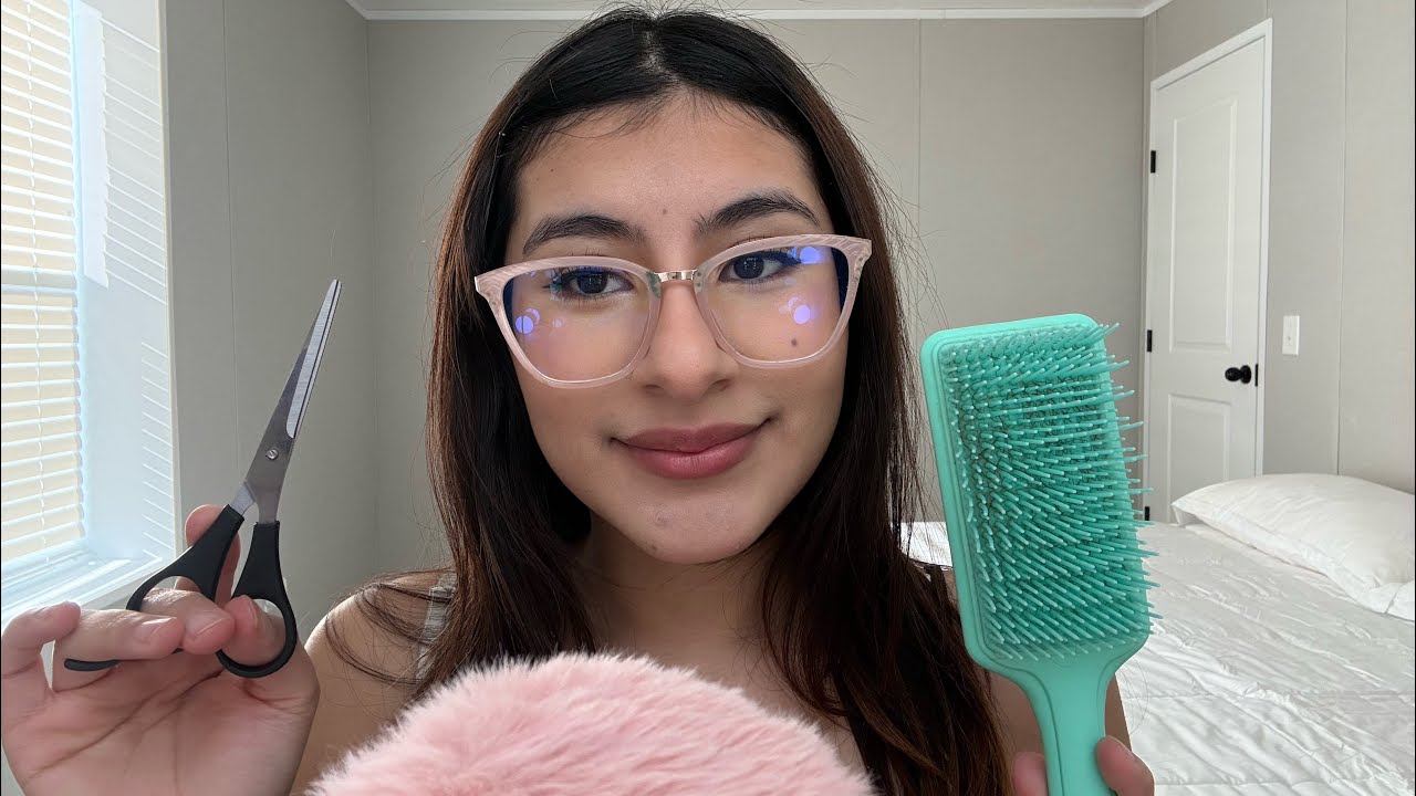 ASMR Haircut For You💇🏽‍♀️✨| Soft Whispers + Mouth Sounds!!