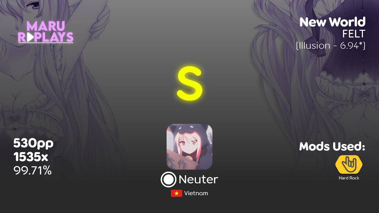 [6.94⭐️] osu! | Neuter | FELT - New World [Illusion] | +HR 99.71% 530pp