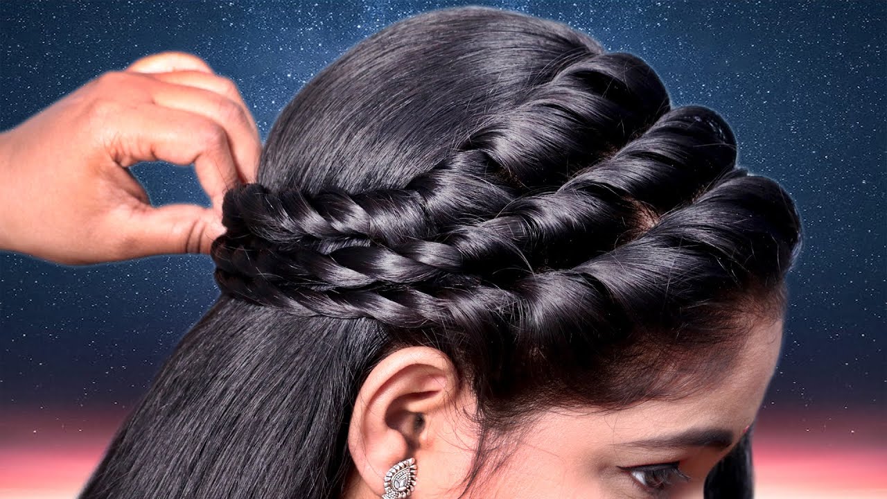 Front braid hairstyle | celebrity hairstyle | hairstyle for long hair |  trendy hairstyle - YouTube