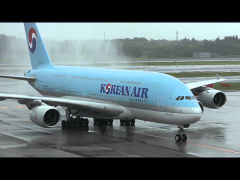 Korean Air Airbus A380-800 First Flight - Narita International Airport - Part1