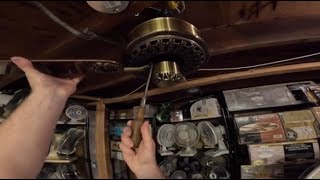 Testing a New Old Stock 52' Hampton Bay St. Claire Ceiling Fan in Antique Brass