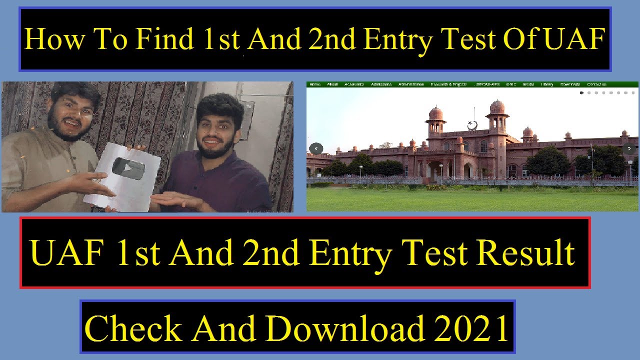 How To Find Result Of UAF Entry Test 2021| UAF 1st And 2nd Entry Test Result | UAF Entry Test Result