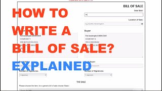 How do I write a bill of sale?
