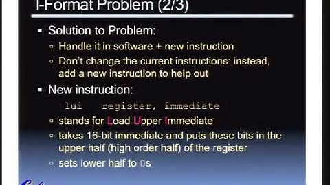 Computer Science 61C   Lecture 9   MIPS Instruction Format II   No visuals for first 1 min ZrTU 264C