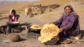 Shepherd Mother Cooking Organic Food and Baking Bread in Nature| Village life of Afghanistan