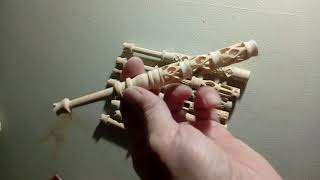 Bolillos Tallados De Olivo Cabeza Flor. Carved Heads Of Olive Flower Head