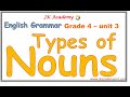 nouns | types of nouns | kinds of nouns | english grammar nouns | (grade 4, class 4, std 4)