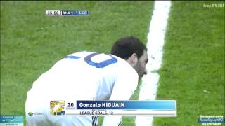 Perfect Gonzalo Higuain Goal Real Madrid 1-1 Levante 06.04.2013