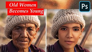 How to Make Someone Look Younger – Photoshop Tutorial | OLD Lady made YOUNG Lady screenshot 5