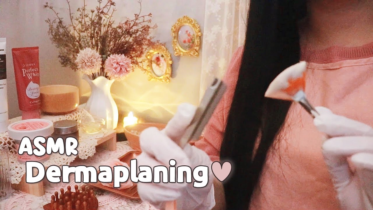 ASMR спа-процедура дермапланинга для сияющей кожи🧡