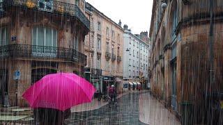 Walking in the Heavy Rain Walk Bordeaux 4k France | Mar 2024 | ASMR Rain sounds for sleeping