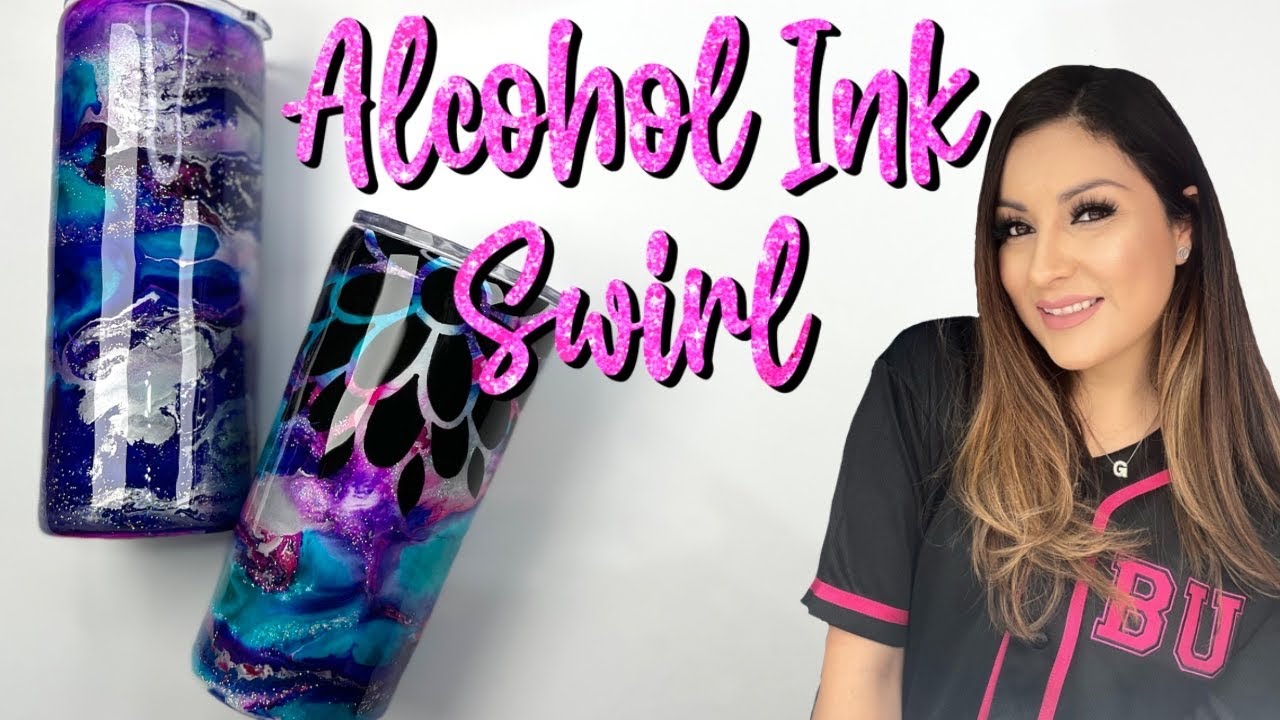 How to create an alcohol ink swirl design on a tumbler - YouTube