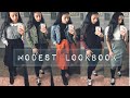 FALL/WINTER MODEST LOOKBOOK | How to Style Tights with Skirts