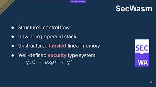 [SAS] SecWasm: Information Flow Control for WebAssembly