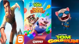 Talking Tom Gold Run vs Talking Tom Bubble Shooter vs  DANGER DASH game for kids ios/android screenshot 4